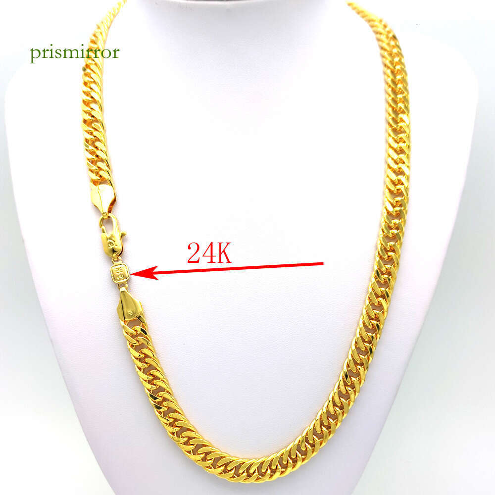 Cuban Curb Chain K Stamp link C THAI BAHT Solid GOLD GP NECKLACE 24 Heavy 88 Grams Jewelry 4mm THICK TALL XP