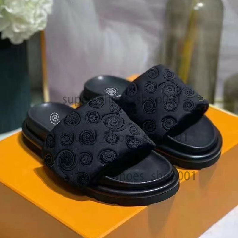 designer Slipper men women sandals Pool Pillow slides slides vintage Flat Comfort Slippers Embossed Mules Womens slider