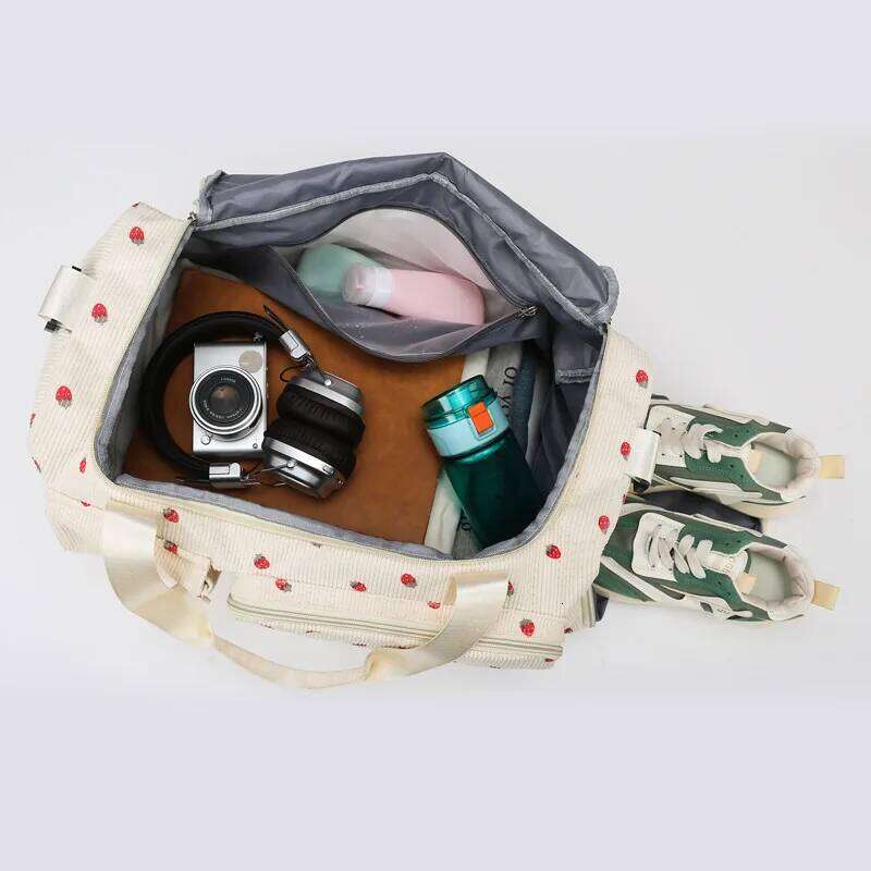 Sport Gym Outdoor Strawberry Travel Large Capacity Separate Space for Shoes Pouch Fiess Backpack Foldable Business Bag