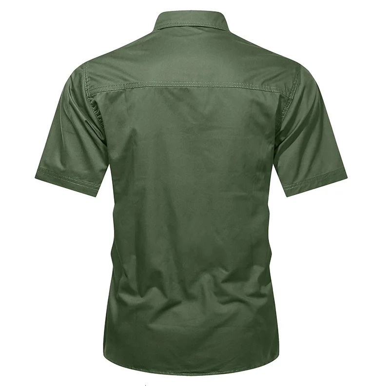 Summer Quick Dry Short Sleeve Army Fan Tactical Shirt Mens Thin Breathable Lapel Cargo Shirts Tops Outdoor Hiking Military Shirt 250627