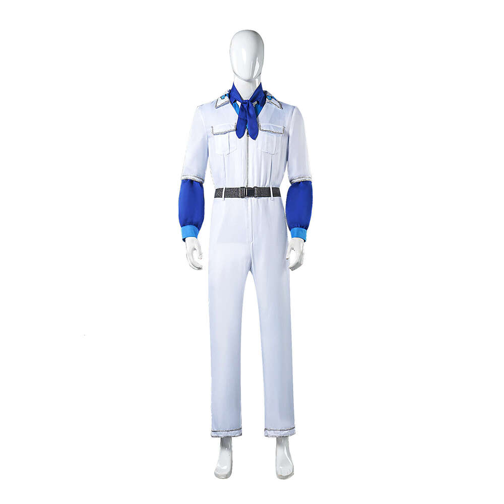 Abba Benny Blue and White Jumpsuit Set Movie Character Band Performance Cosplay Costume