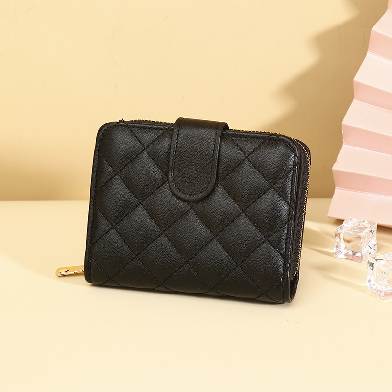 Designer Free Shipping Women's 2025 New Diamond Pattern European And American Women's Short Wallet Student Coin Wallet Multi Card Slot Women