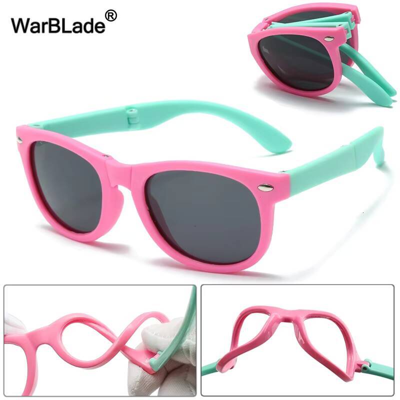 WarBlade 2023 Polarized Folding Kids Sunglasses Fashion Foldable Silicone Flexible Children Glasses UV400 Boys Girl Baby Eyewear ddmyshoesvip Z260305