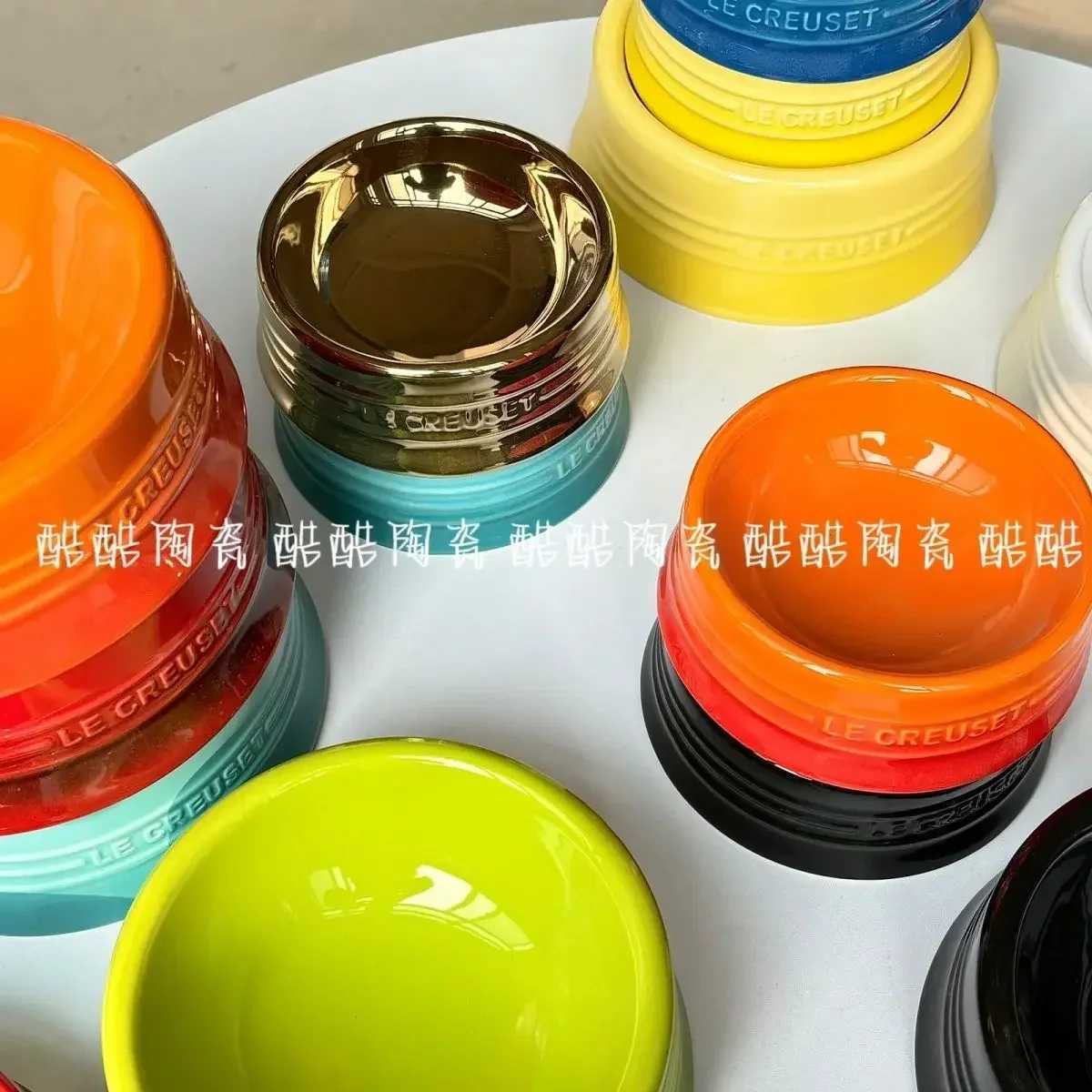 Cool Colored Short Footed Cat Snack Bowl Anti Spill Pet Bowl Neck Protection Dog Water Bowl Cat Supplies Y250630