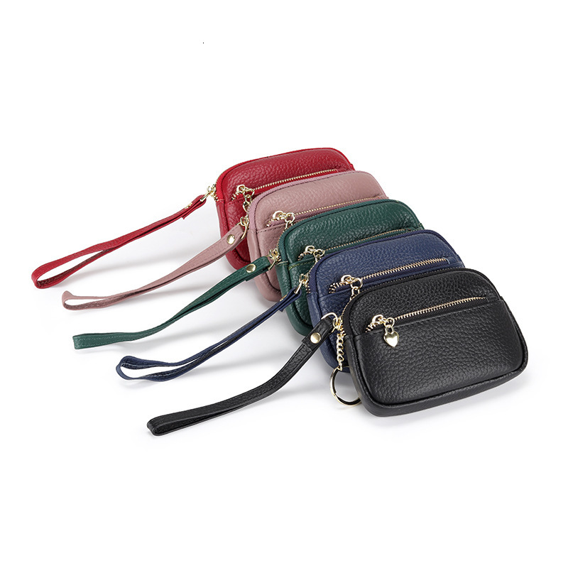 Simple Leather Luxury Genuine Purse Women's Korean Small Ladies Short Mini Key Handheld Designer Wallet Coin Cowhide Y260206