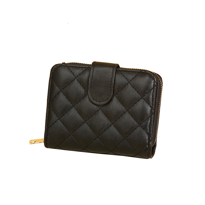 Designer Free Shipping Women's 2025 New Diamond Pattern European And American Women's Short Wallet Student Coin Wallet Multi Card Slot Women