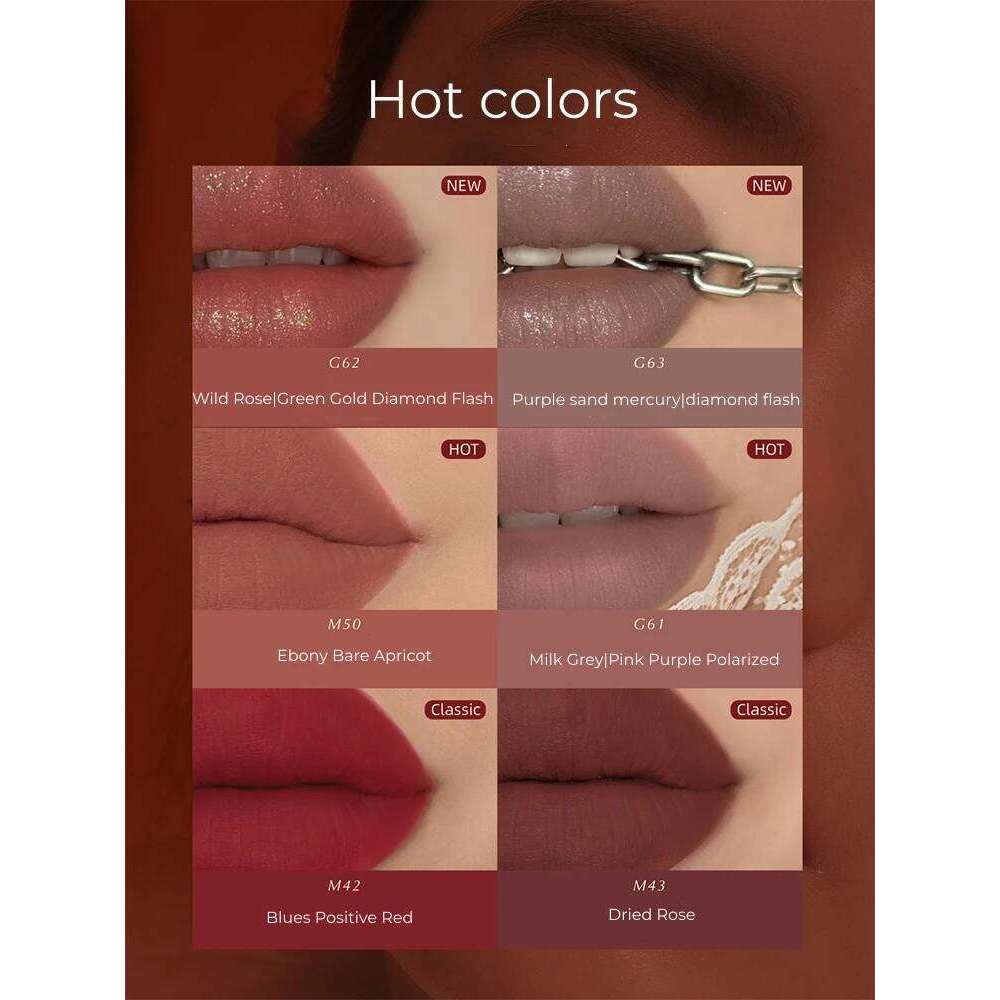 Girlcult New Dark lipstick Romance Cream Fine Shimmer Nude Non-Stick Lip Glaze Liquid Lipstick Matte Aromatic Indulgence X250701
