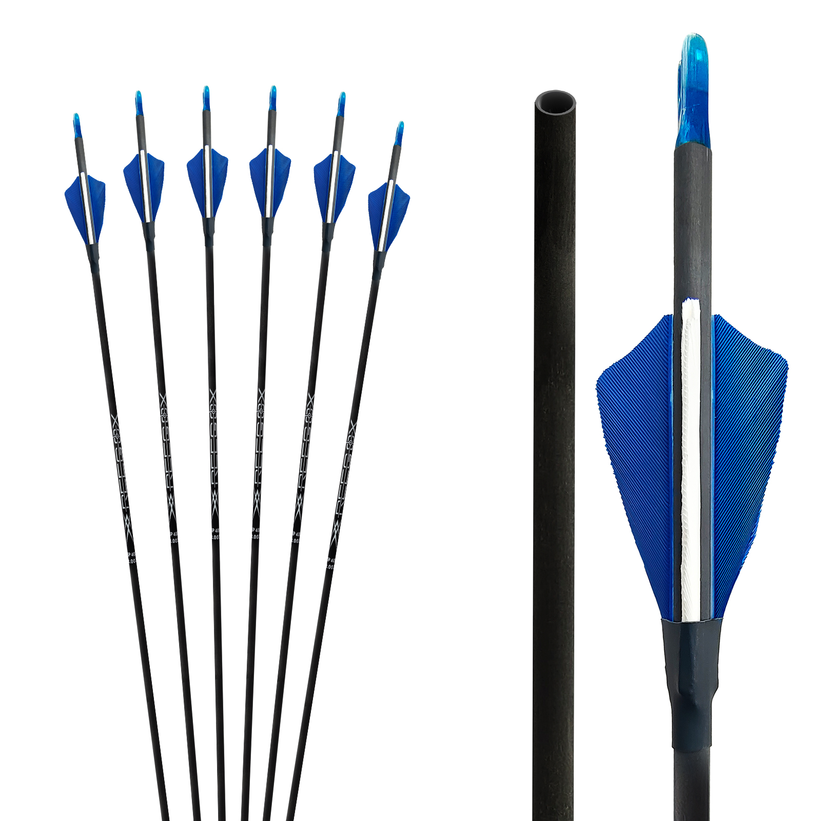 6Pcs 31inch Hunting Arrows Turkey Feathers 4.2mm Carbon Archery Practice Arrows for Recurve Bow & Compound Bow Spine 350-1500 Arrows (Without Arrowhea