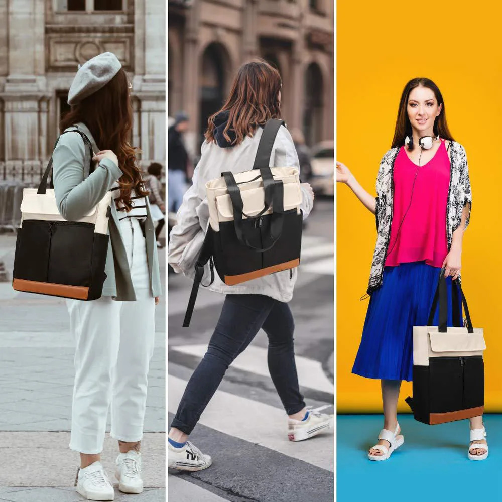 Womens Convertible Daypack Laptop Backpack Computer Work with USB Charging Port Convenient for daily travel 250627
