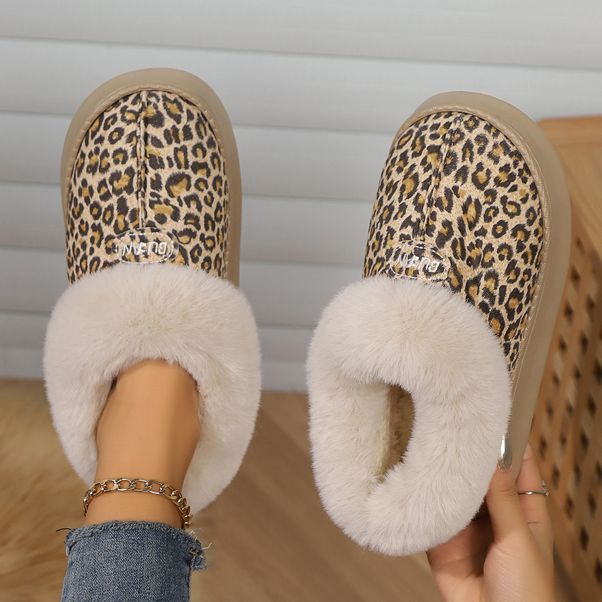 Autumn Winter New Cotton Shoes Fashionable And Versatile Cotton Slippers For Men And Women Comfortable Warm Indoor Outdoor Shoes For Couples Size 44-4
