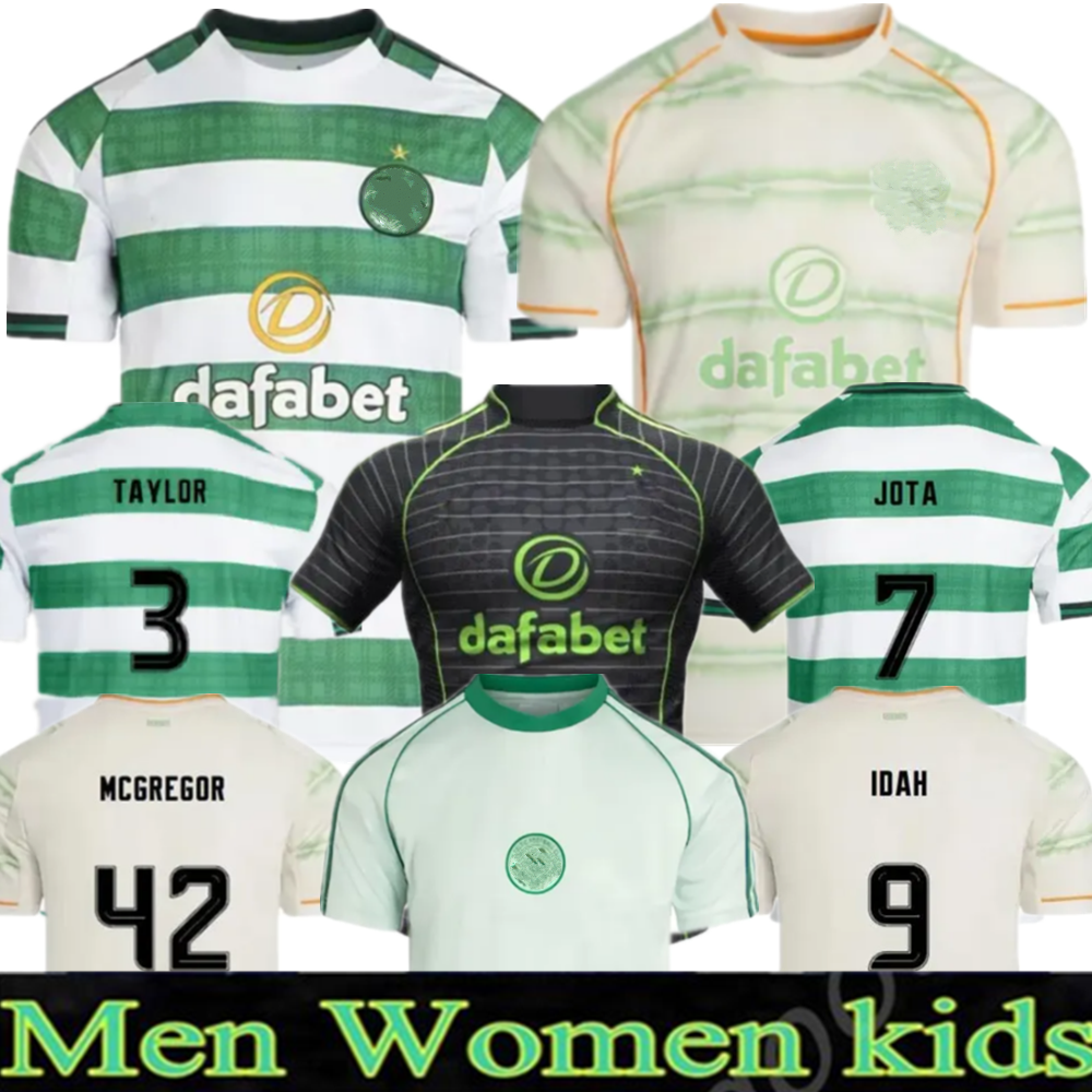 25 26 KYOGO celtic Soccer Jerseys Kids Kit Home 2025 2026 DAIZEN Football Shirt Training Away Fans Player Version Camisetas ABADA AJETI MCGREGOR JOTA Maillot