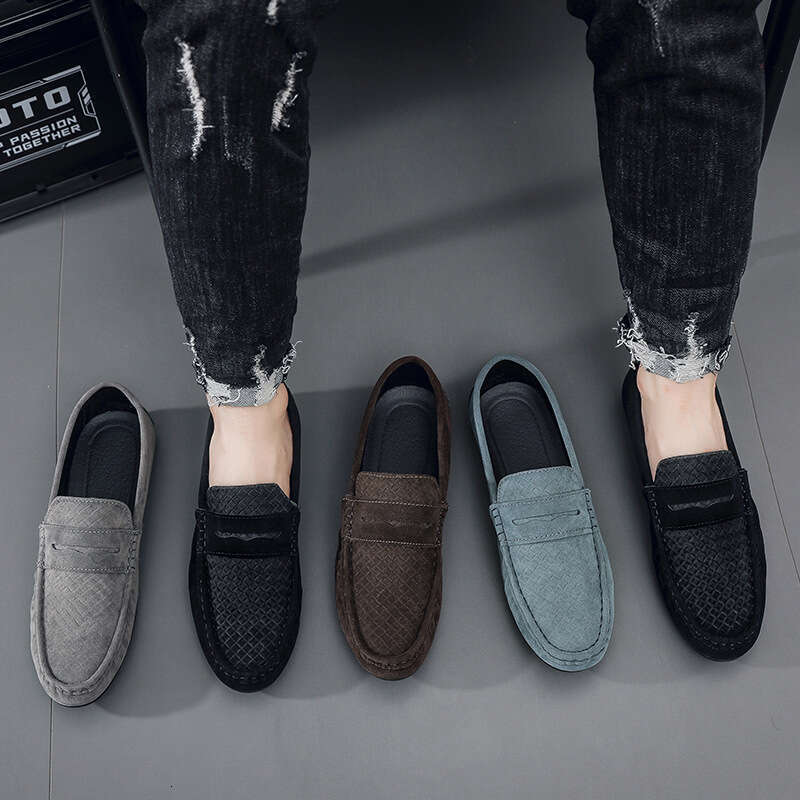 Men's Versatile Stylish Youth free shipping big size Social Shoes Slip-On Breathable Soft Sole Loafers for Men