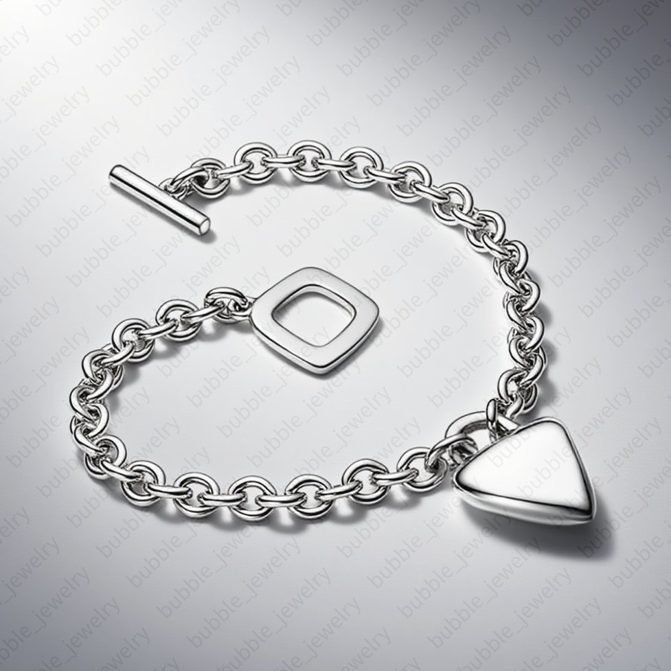 jewelry bracelets gothic sterling silver 925 double heart charm key arrow bracelet charms womens bracelete Z260313