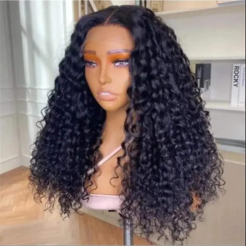 30 Inch 13X4 Deep Wave Lace Front Wigs 360 Water Wave Frontal Wig HD Lace Front Wigs Curly Human Hair Wig Synthetic Wig