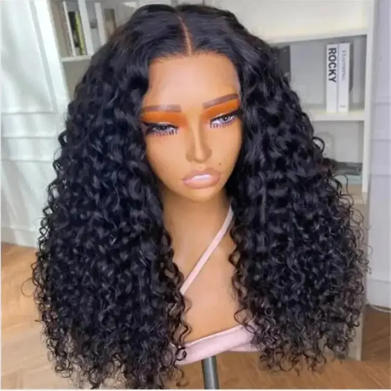 30 Inch 13X4 Deep Wave Lace Front Wigs 360 Water Wave Frontal Wig HD Lace Front Wigs Curly Human Hair Wig Synthetic Wig