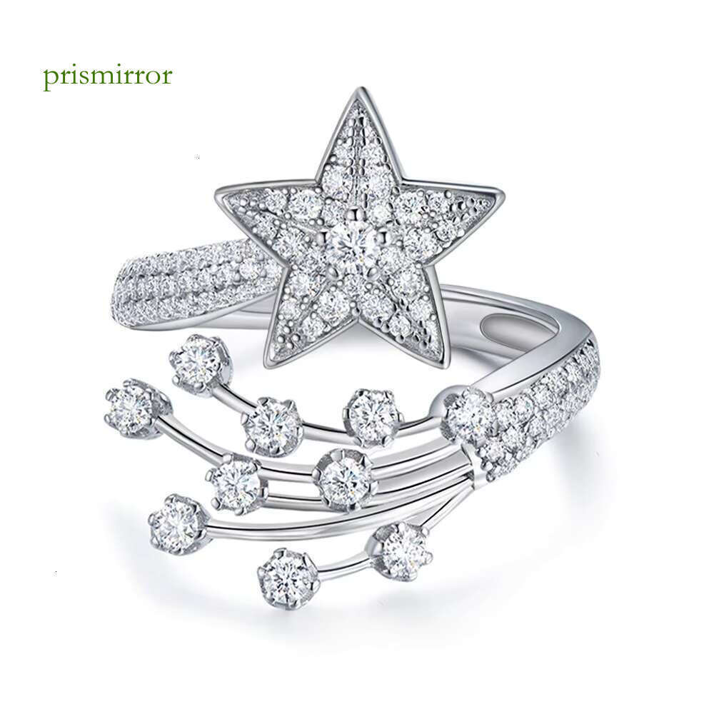 Price Iced VVS Moissanite Star Eternal Ring S Pure Silver Women's Wedding Gift