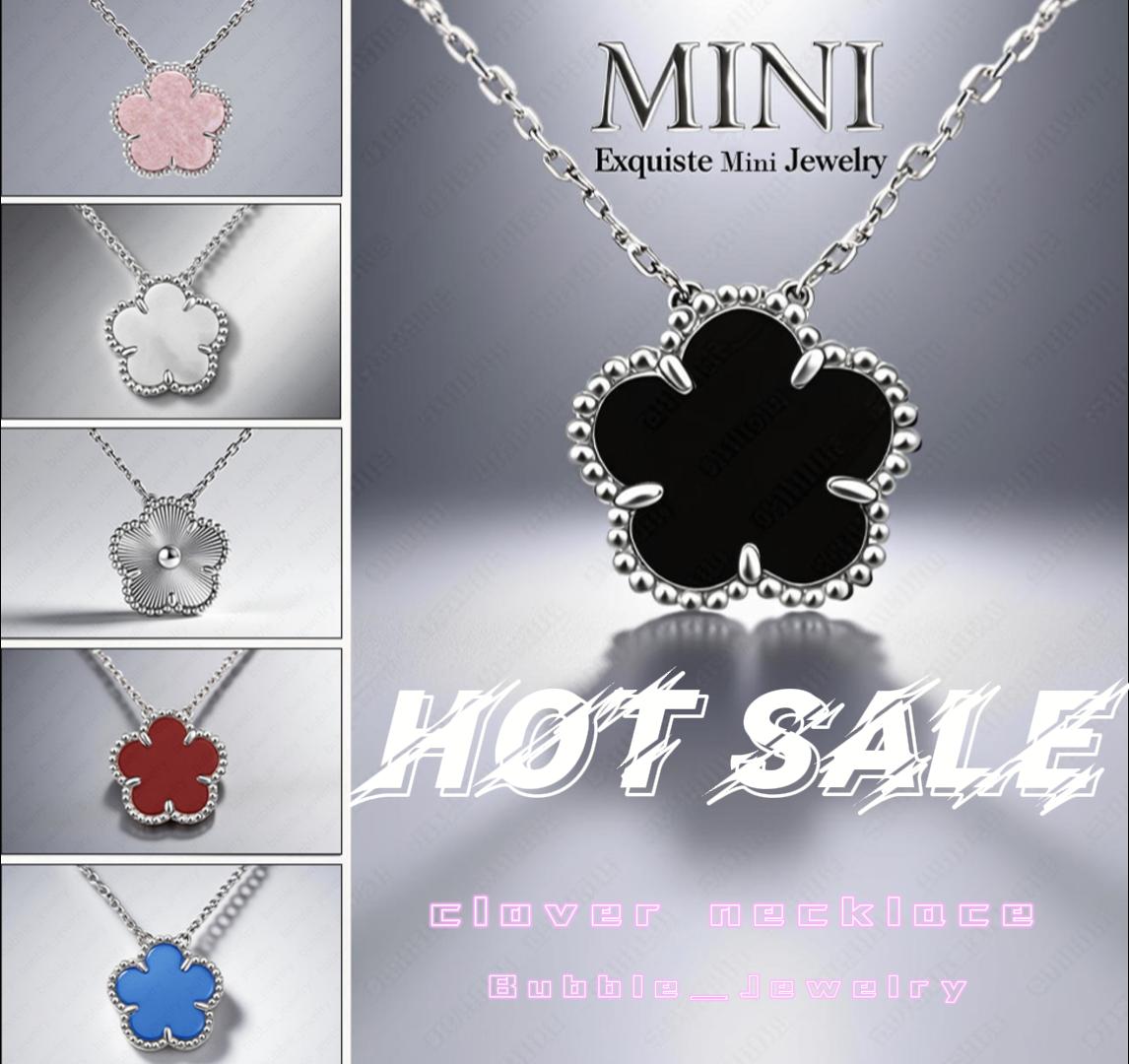 clover necklace 18K gold necklace silver necklace 9mm Mini mother of pearl Flower Pendant 925 silver top quality charm jewelry woman designer luxury chain necklace