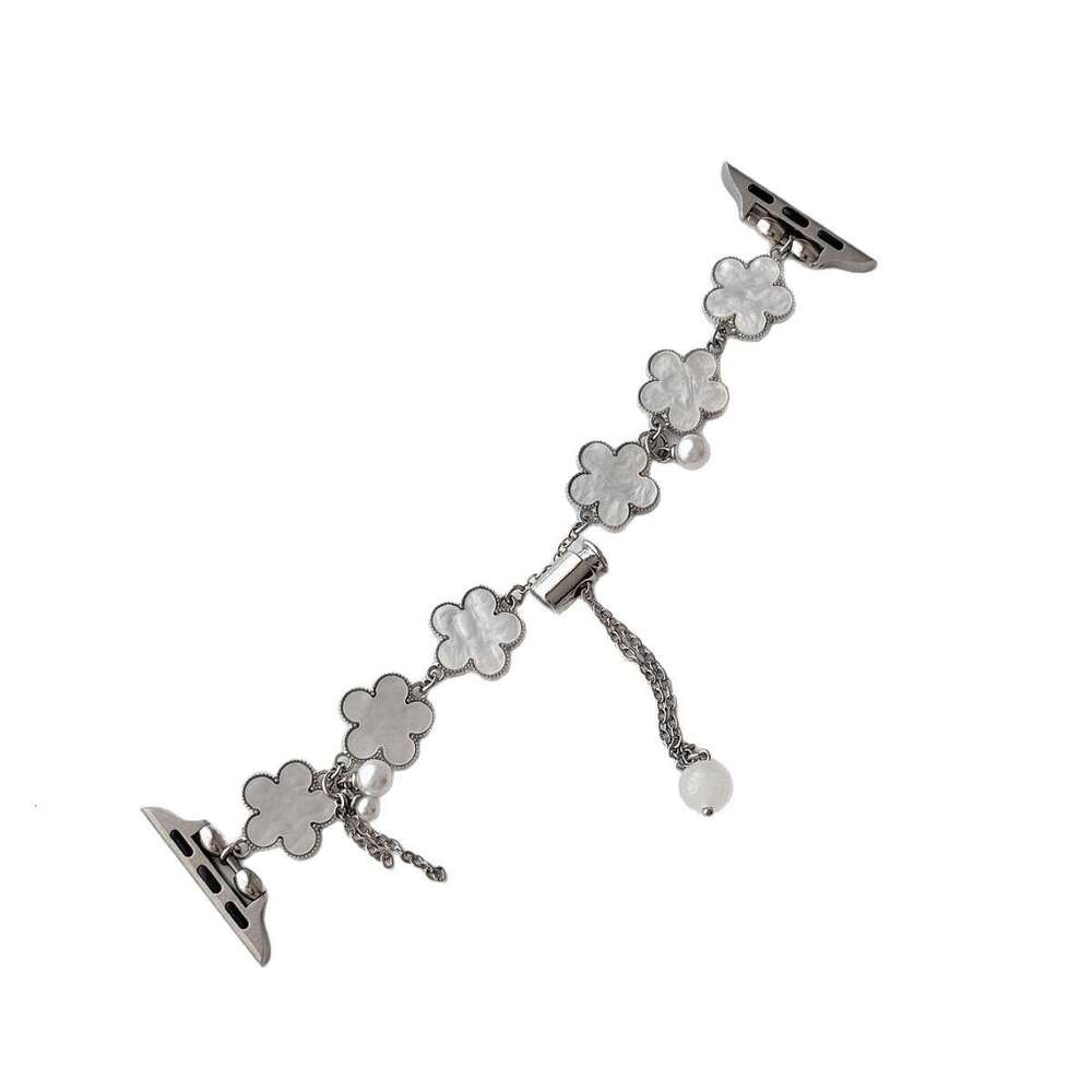 Compatible S10 Apple Style Petal Pearl Chain Metal iWatch 9 Watch Band