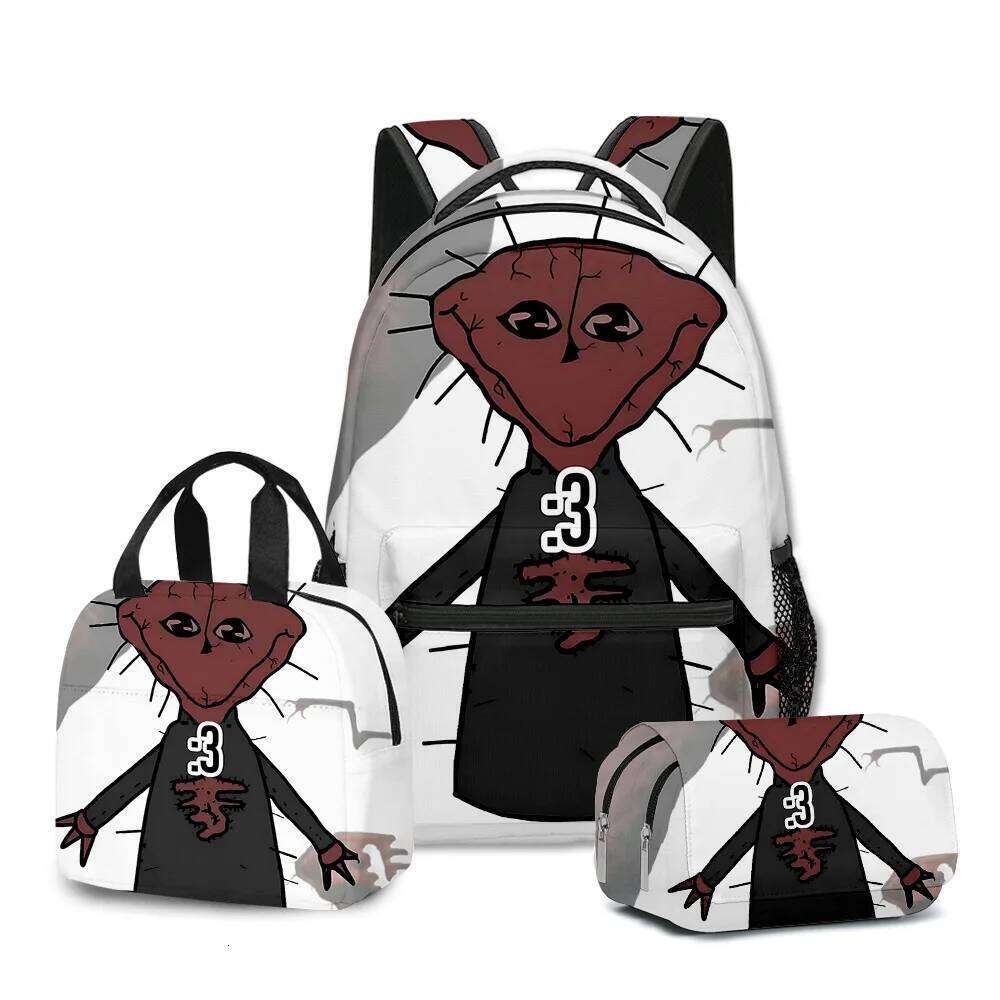 Novelty Fashion Cook phenomenon 3D Printed 3pcs/Set Student School Bags Laptop Daypack Backpack Lunch bag Pencil Case