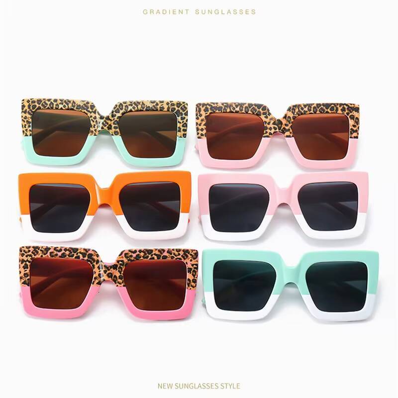 Kids Boy Girls Oversize Square Sun Glasses 2023 Trendy Baby Sunglasses Double Color Frame Children Fashion Shade 1PCs ddmyshoesvip Z260305
