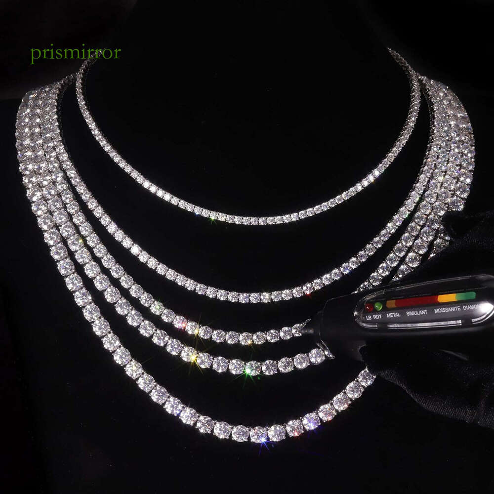 Jewelry designer hip hop necklace 2mm 3mm 4mm 5mm ice dia sterling sier Moissanite tennis bracelet