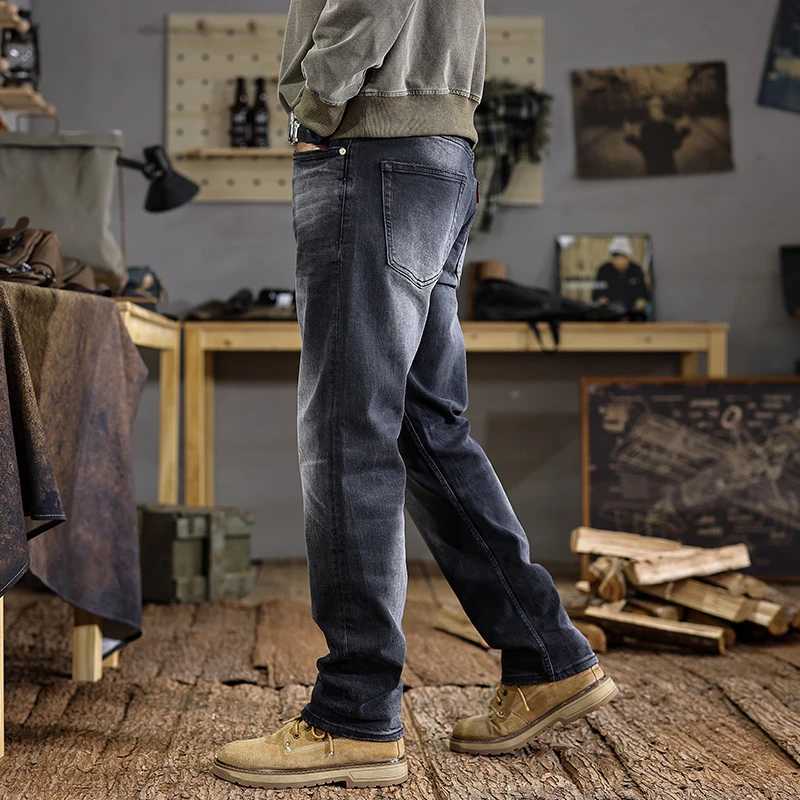 JXNH52 New American Retro Washed Old Jeans Men Tide Brand Loose Straight Casual Trousers W250701 W250701