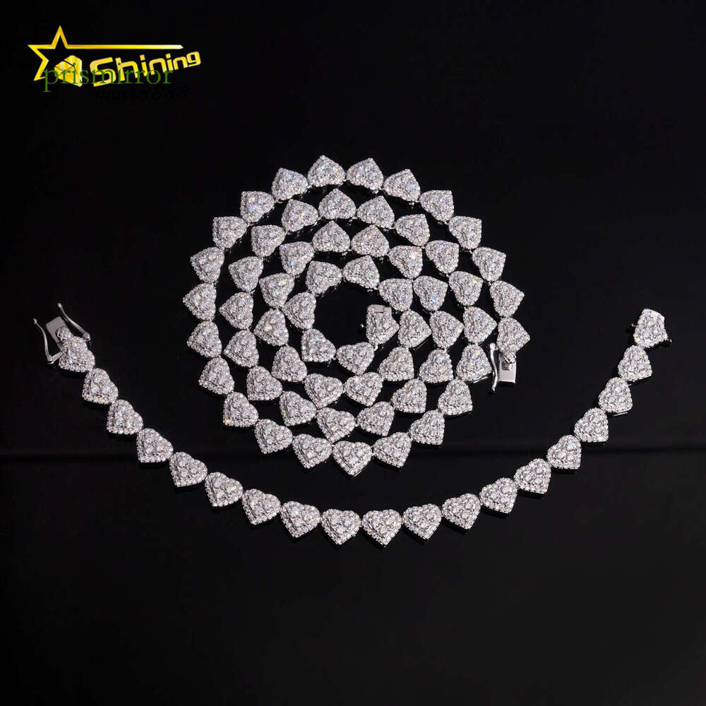 Fast Delivery Hi Hop Sier Heart Shape Bracelet Custom Iced Out GRA Certified Moissanite Cuban Bracelets