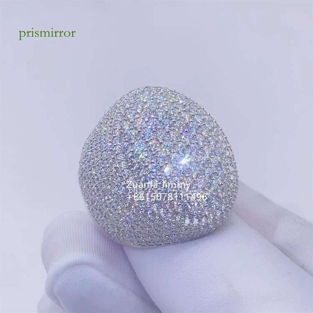 Pass tester chilled VVS1 silica rapper jewelry cool little finger hip-hop men's platinum gold-plated ring