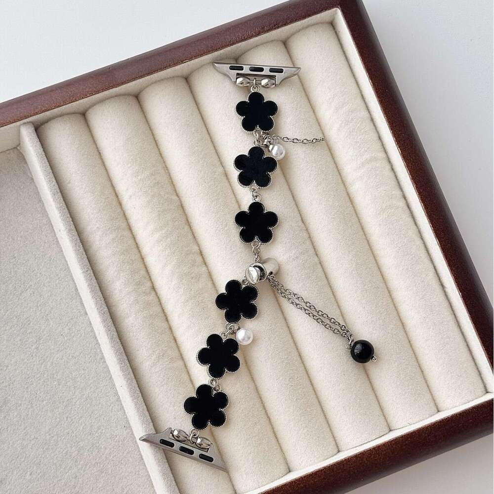 Compatible S10 Apple Style Petal Pearl Chain Metal iWatch 9 Watch Band
