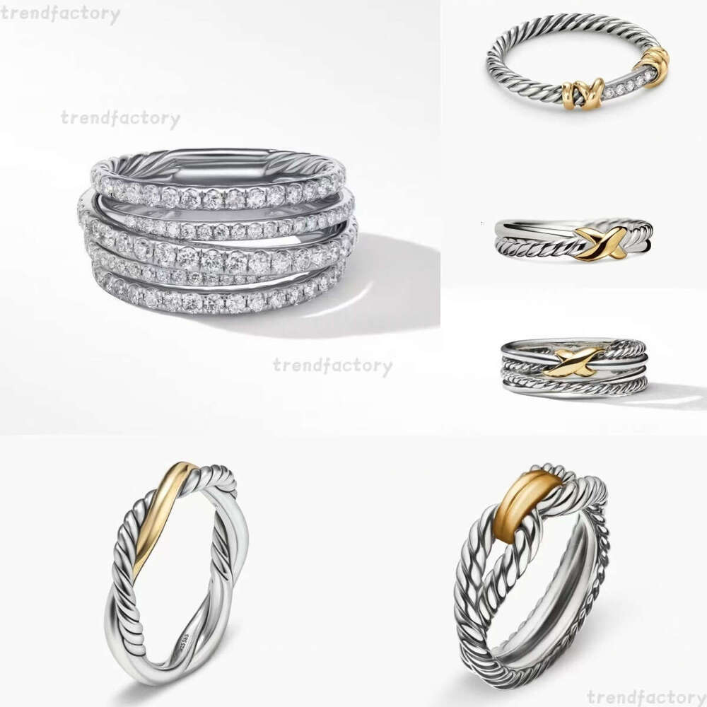 Designer Ring for Womens Rings Jewelry Band Rings Couple Twisted X Ring Heart Shaped Retro Dias Ring Pearl Rings David Jewelry Party Rings For Women DY Gifts F2e