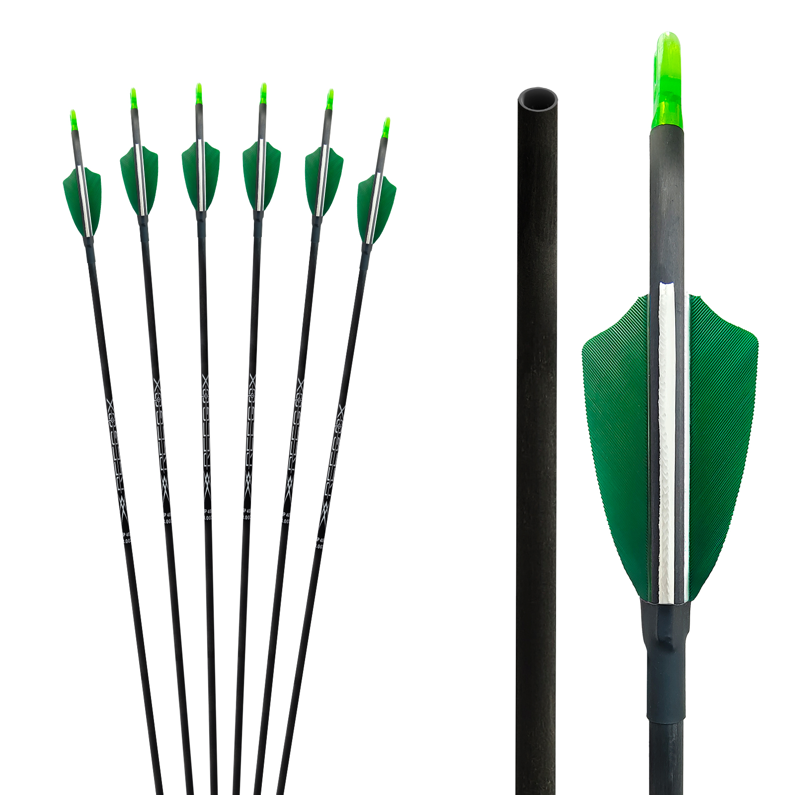 6Pcs Carbon Archery Hunting Arrows 31inch Turkey Feathers 4.2mm Targeting Arrows for Recurve Bow & Compound Bow Spine 350-1500 Practice Arrow (Without