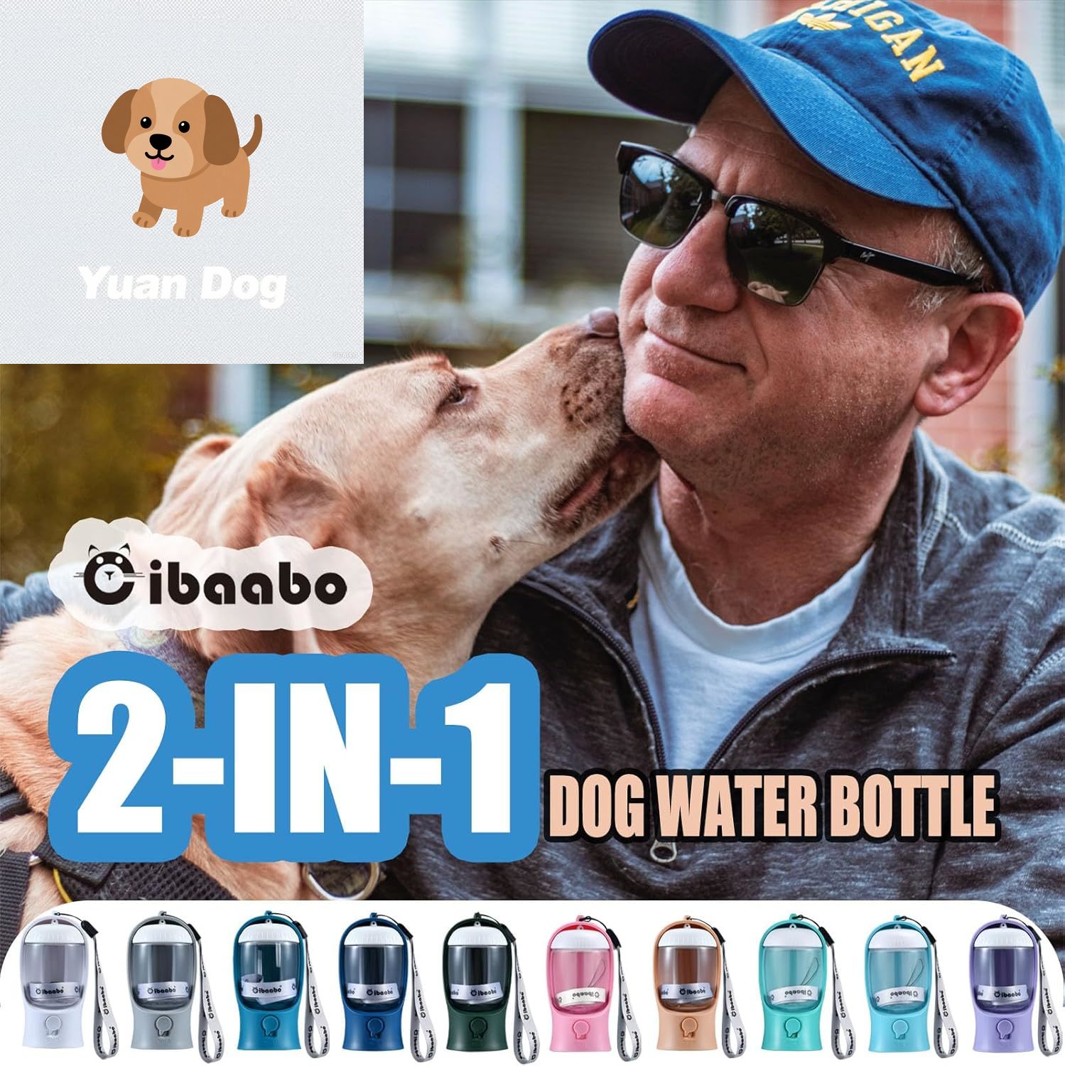 free shipping Bottle with Food Container, Travel Puppy Water Bowl, Portable Pet Dispenser, Cat Walking and Hiking Dog Gift