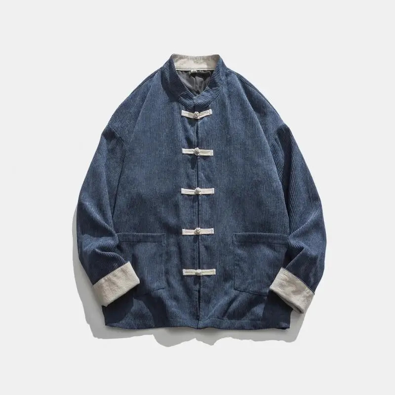 Autumn Chinese Style Corduroy Casual Tang Suit Men Coat Loose Casual Jackets Men Top Retro Zhongshan Suit China-Chic Coat 250628