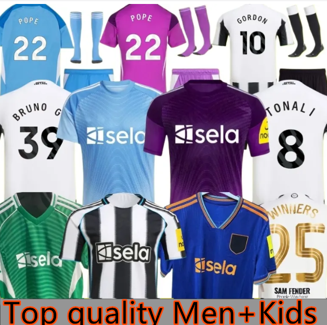 2025 2026 TONALI NEWCASTL E soccer jerseys BLACK Kids BARNES BRUNO G. Gordon ISAK Football Shirt Home Away Botman 24 25 26 fans Player TRAINING PRE