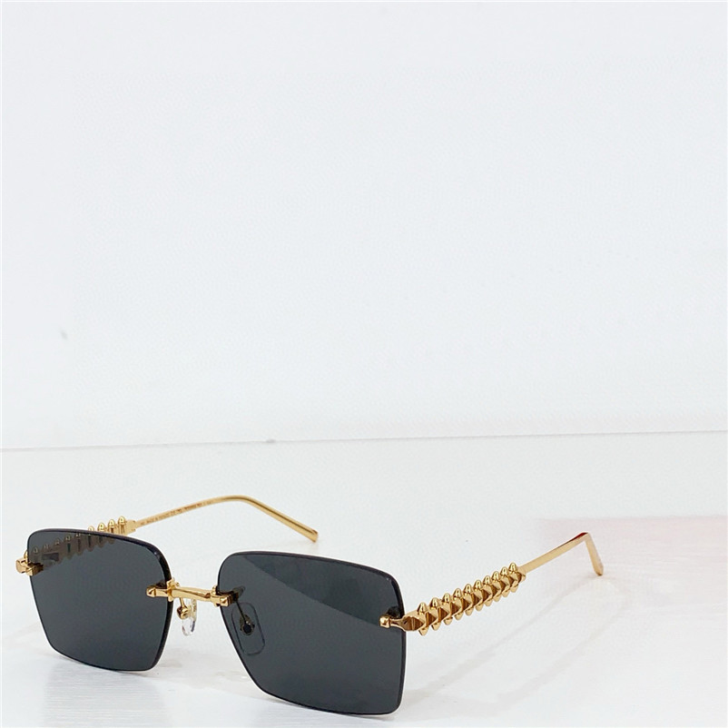 New fashion design square sunglasses 0545S rimless metal frame rivet temples simple and popular style versatile outdoor UV400 protective eyewear