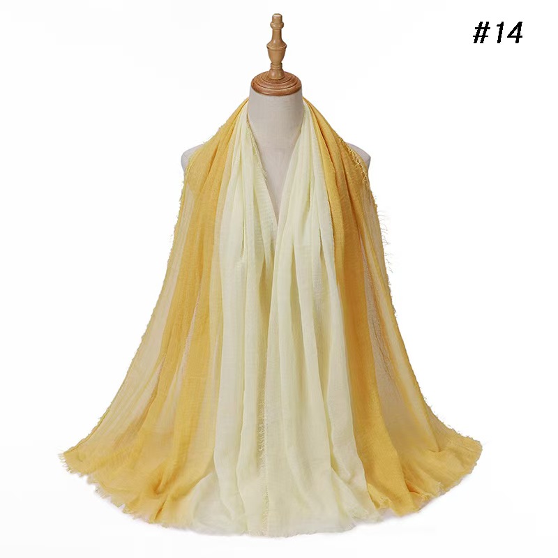 T1103 New Gradient Color Cotton and Linen Scarf Women's Fashion Wrap Head Scarf