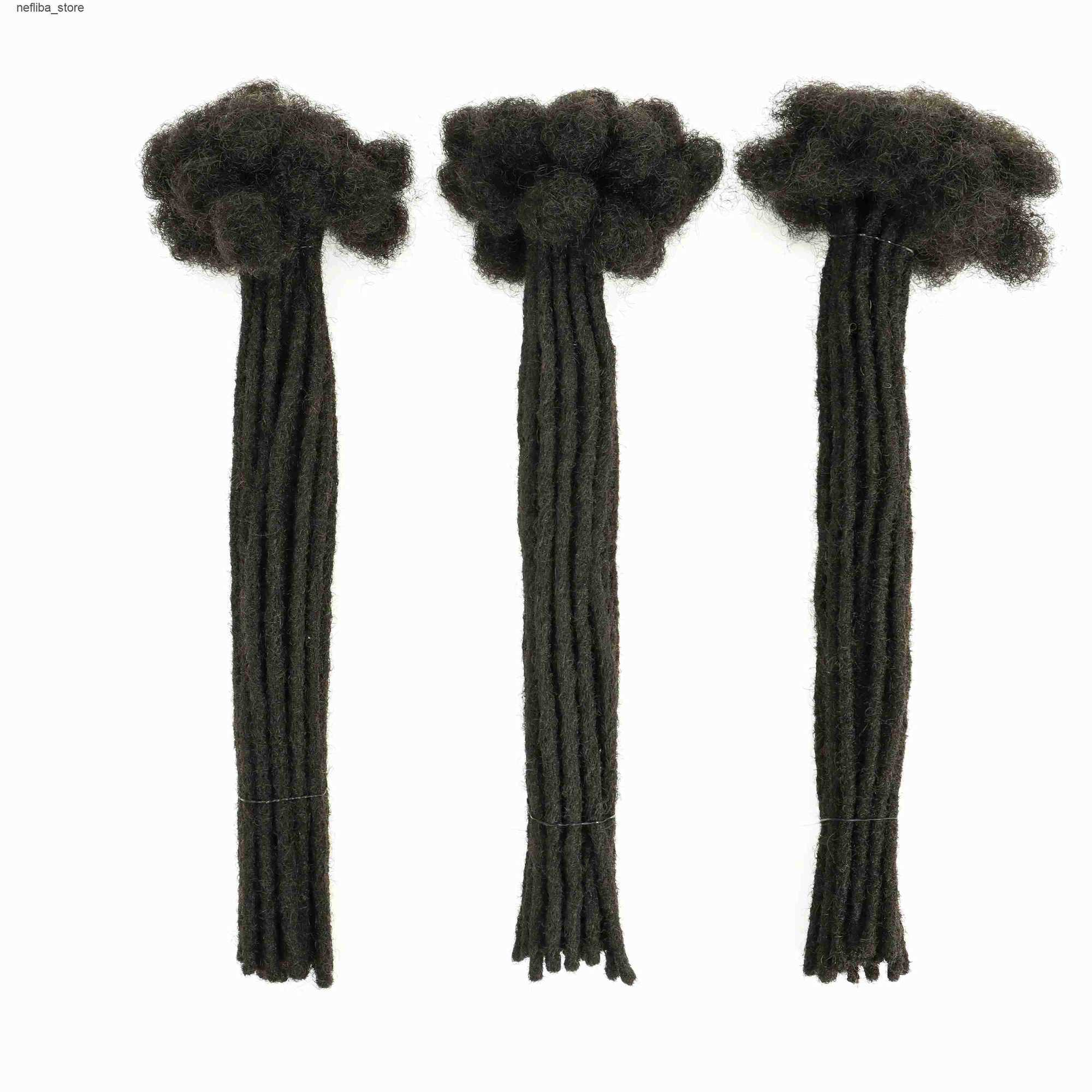 Dreadlocks Brazilian Remy Human Hair Strand Crochet Braid Hair Loc 0.4 0.6 cm Kinky Braiding Bundles locks Wholesale Q250701