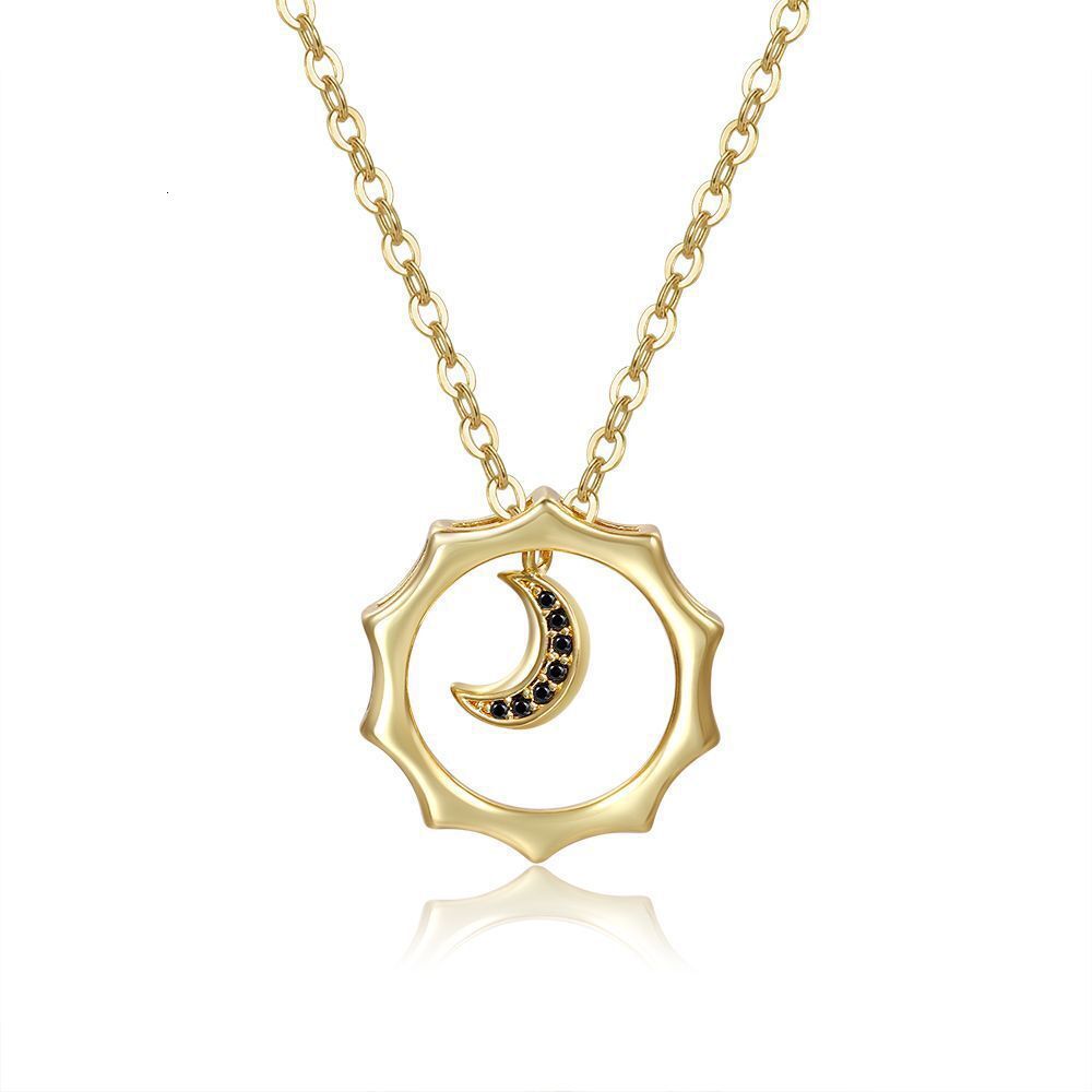 2025 New Designer Necklace Small Accessories Wholesale Korean Fashion Trendy Star And Moon Couple Necklaces Pair Trendy Men And Women Sweater Collarbo