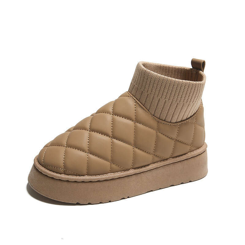 New Winter Trendy Free shipping Women's Snow Fleece Lining, Thickened and Warm, Bread Cotton Shoes, Short Boots with Thick Soles