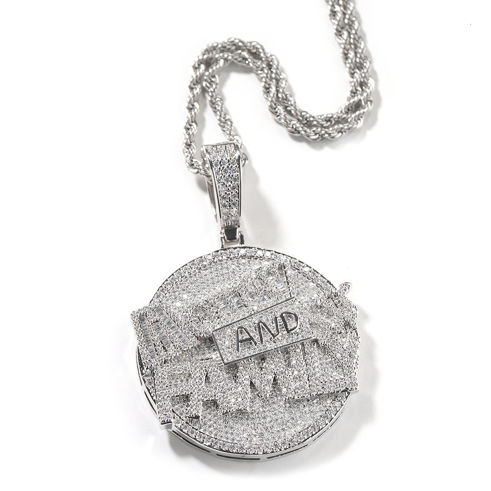 Luxury Jewelry High Quality New Money and Family Letter Pendant Fashion Hip Hop Iced Out Men Necklace Pass the diamond tester