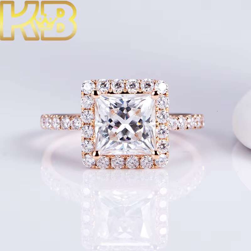 Luxury Lab Created Diamond Pave Ring 925 Silver Conflict Free Synthetic Diamond High Quality Bridal Jewelry Anniversary Gift