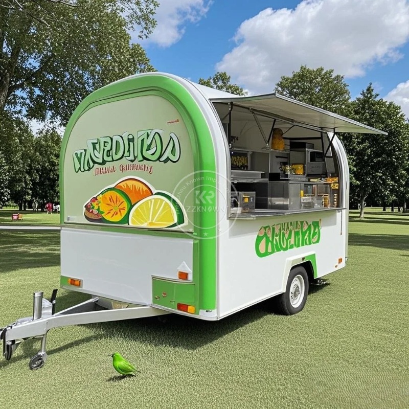Personnalisation en acier inoxydable Mobile Kitchen Fast Food Trailer Street Ice Ice Cream Hot Dog Snacks Vending Fast Food Truck