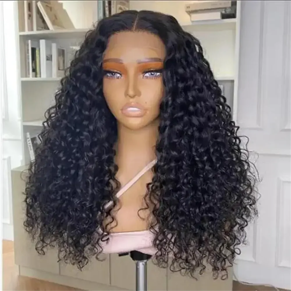 30 Inch 13X4 Deep Wave Lace Front Wigs 360 Water Wave Frontal Wig HD Lace Front Wigs Curly Human Hair Wig Synthetic Wig