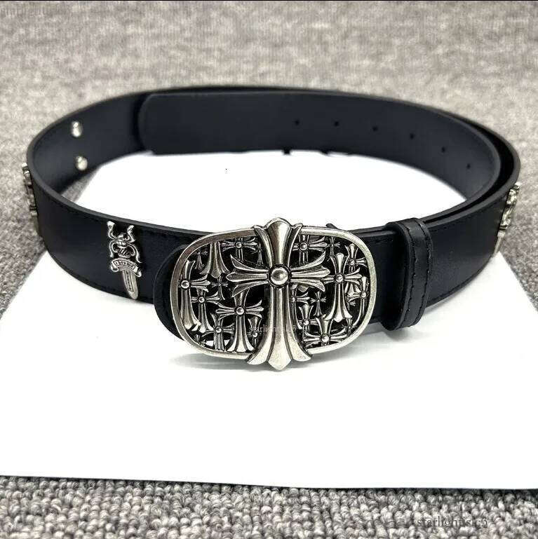 designer mens womens chrome belt classic western cowboy cross belts women crome chrome hearts chromehearts vintage button down embossed out old a0f