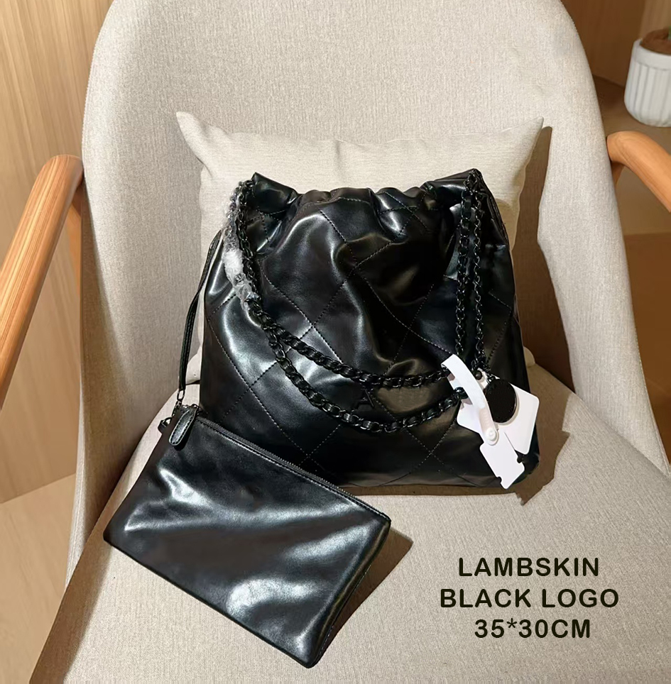 Designer lambskin Drawstring Bag tote Bag shopping bag lambskin Shoulder Bag with Purse