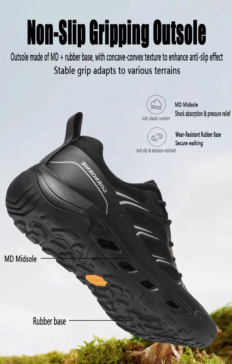 Men's hiking for summer mountaineering, anti-skid outdoor running shoes, casual cross-country wear-resistant and lightweight breathable travel sh