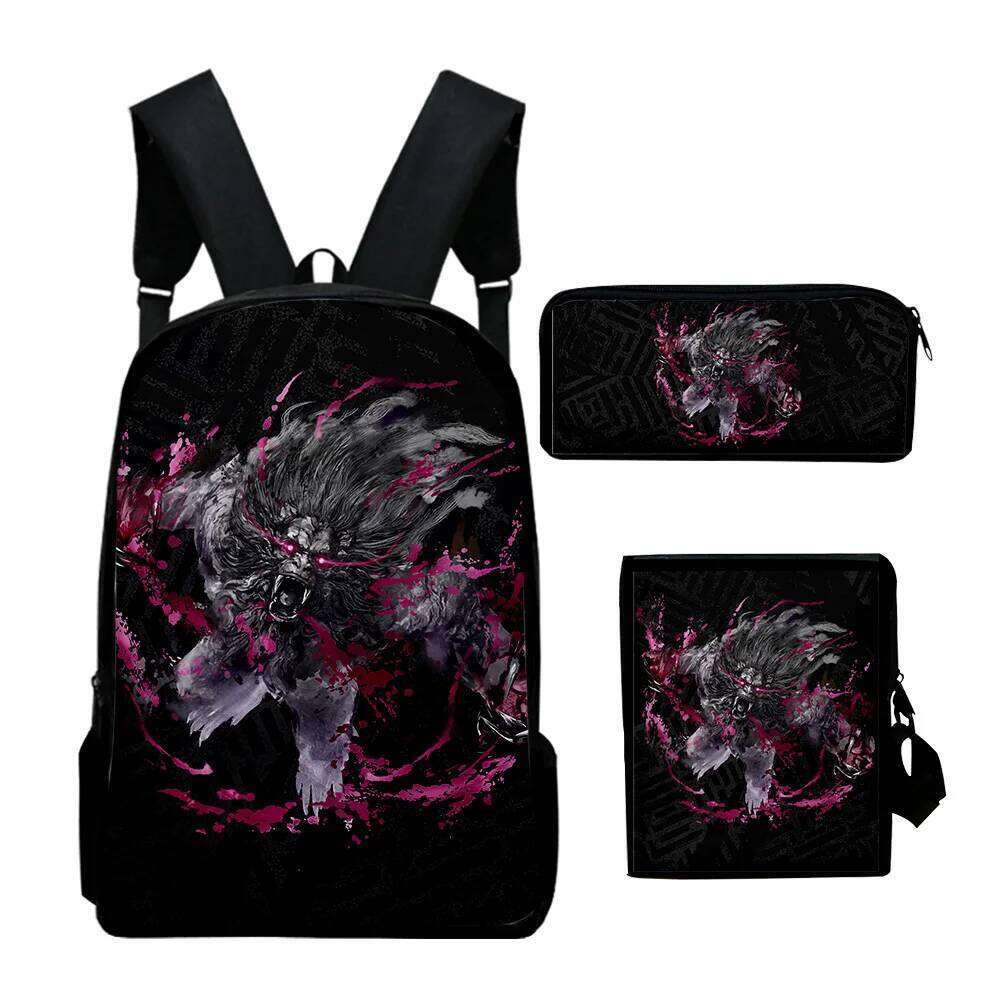 Fashion Novelty Wild Hearts Game 3D Print 3pcs/Set pupil School Bags Laptop Daypack Backpack Inclined shoulder bag Pencil Case