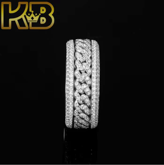 Custom Hip Hop Jewelry Ring 925 Silver VVS Moissnite Diamond Clover Style Gold Plated Ring for Men Women