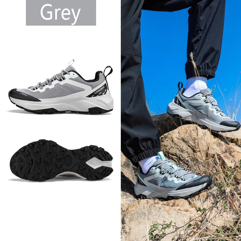 Low-top thick-soled rebound wear-resistant lightweight outdoor light cross-country running and hiking shoes