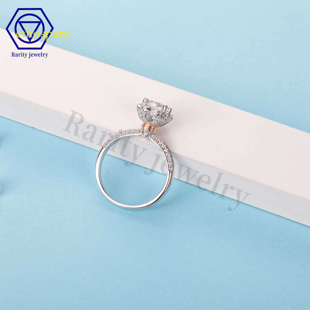 Rare moissanite jewelry hip-hop simple wedding pound silver chilled women's ring exquisite gift